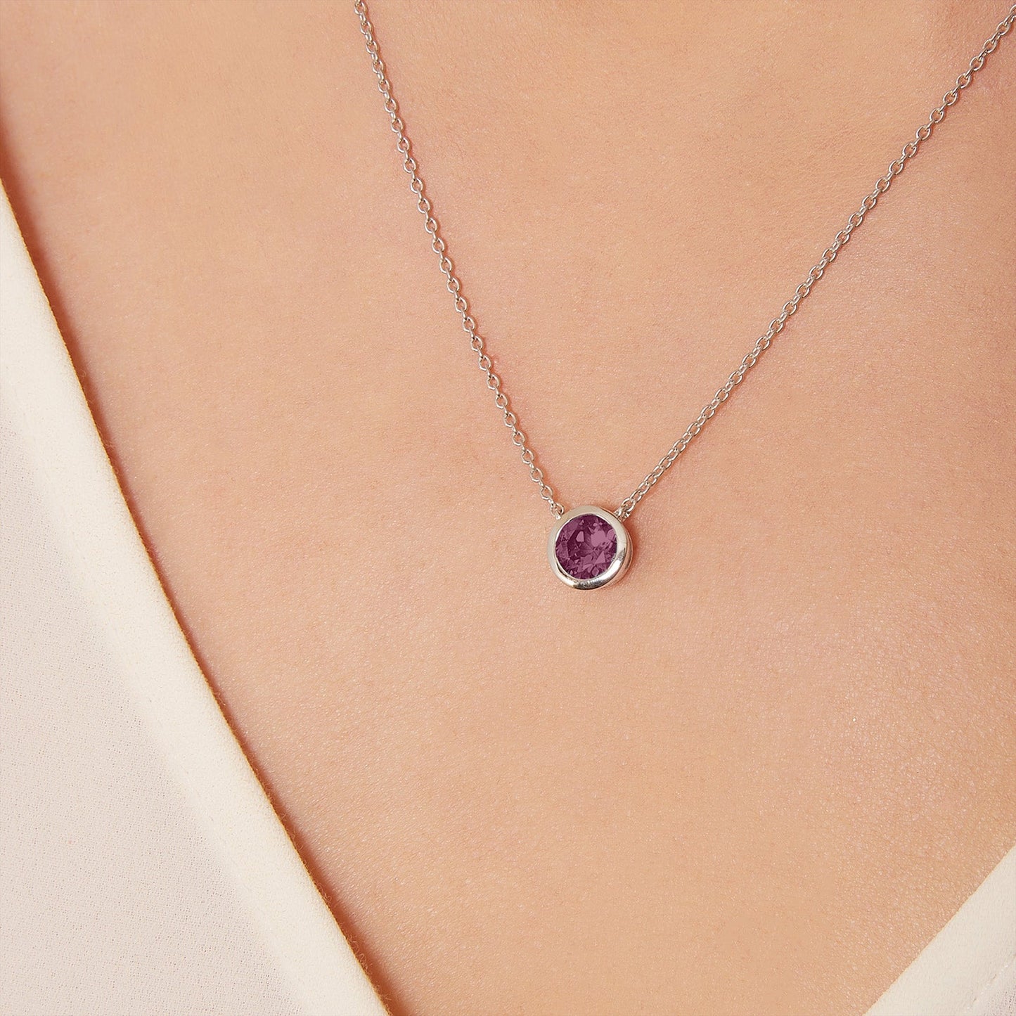 Bezel Set Gemstone Pendant in 925 Sterling Silver