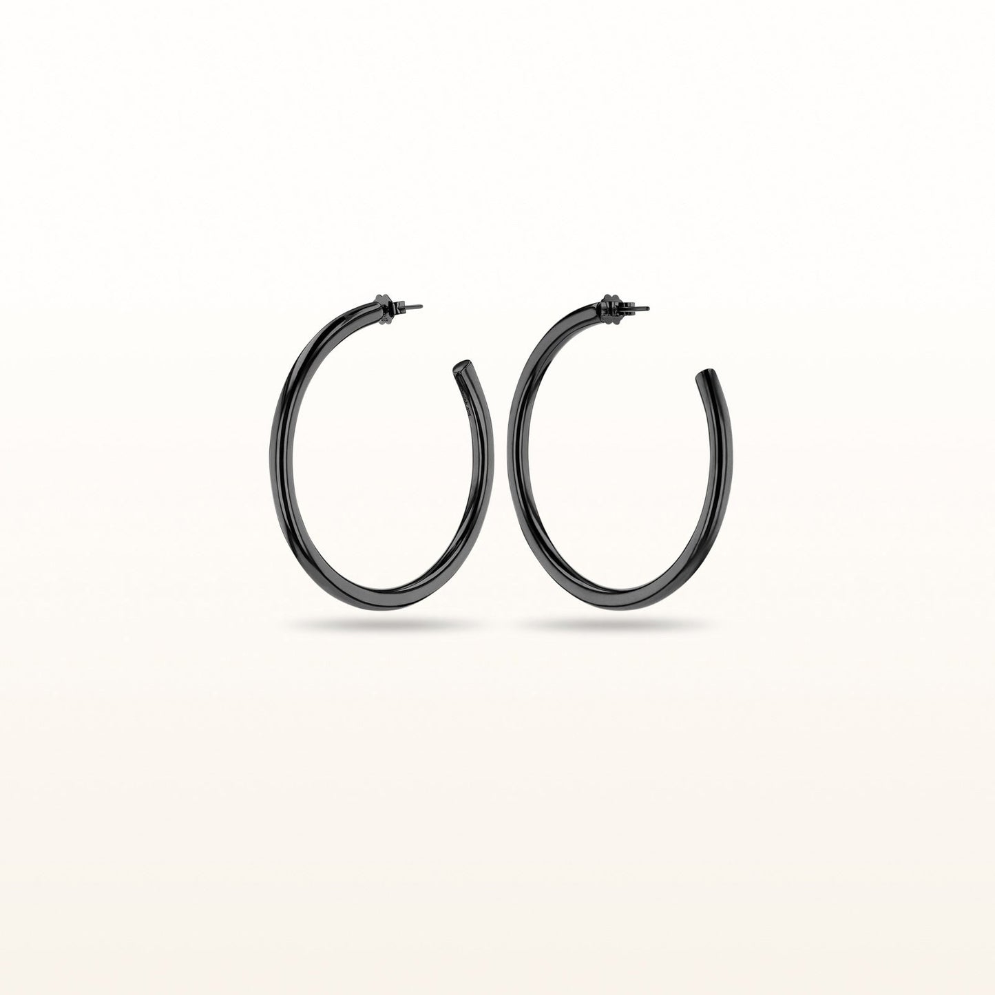 Blackened 925 Sterling Silver 4.00 mm Tube Hoop Earrings