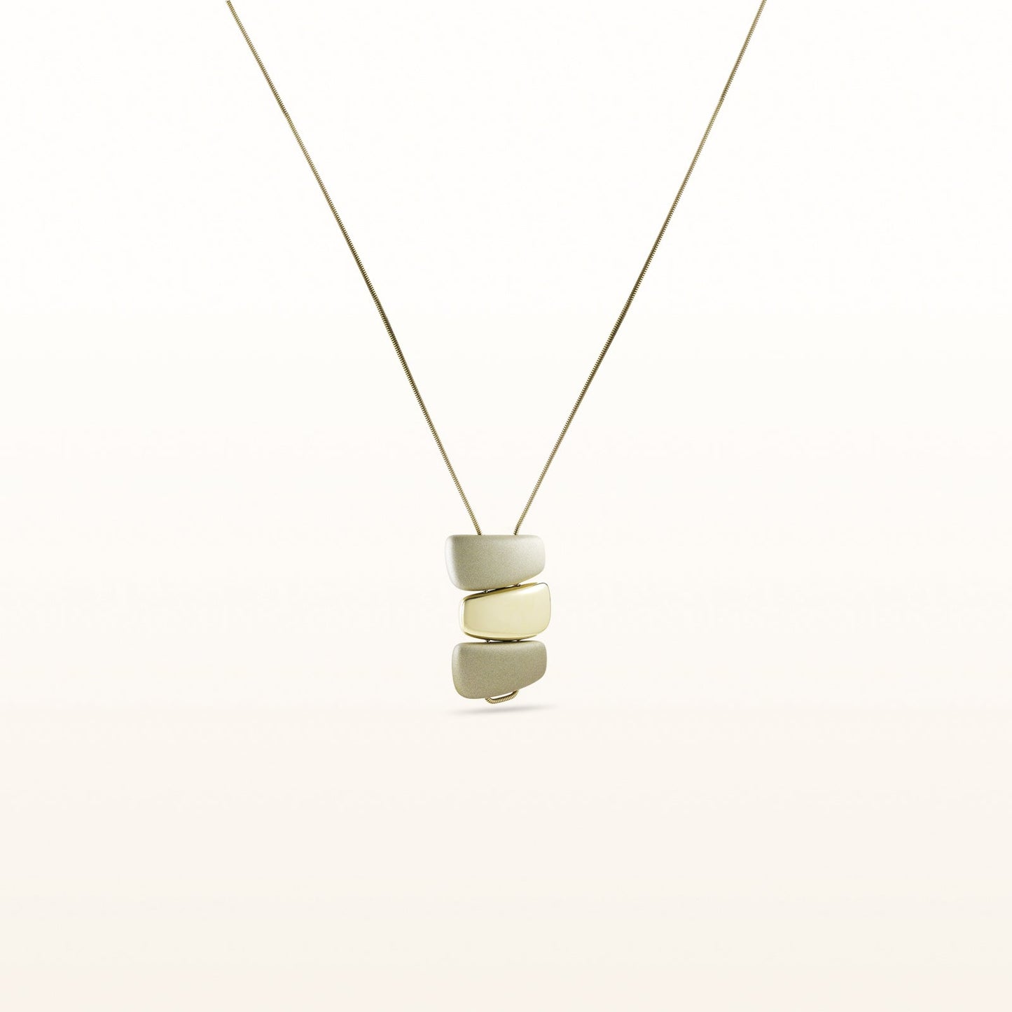 Yellow Gold Plated 925 Sterling Silver and Champagne Rubber Pendant