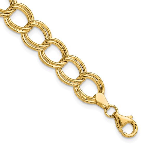 Polished Fancy Link Bracelet in 14kt Yellow Gold