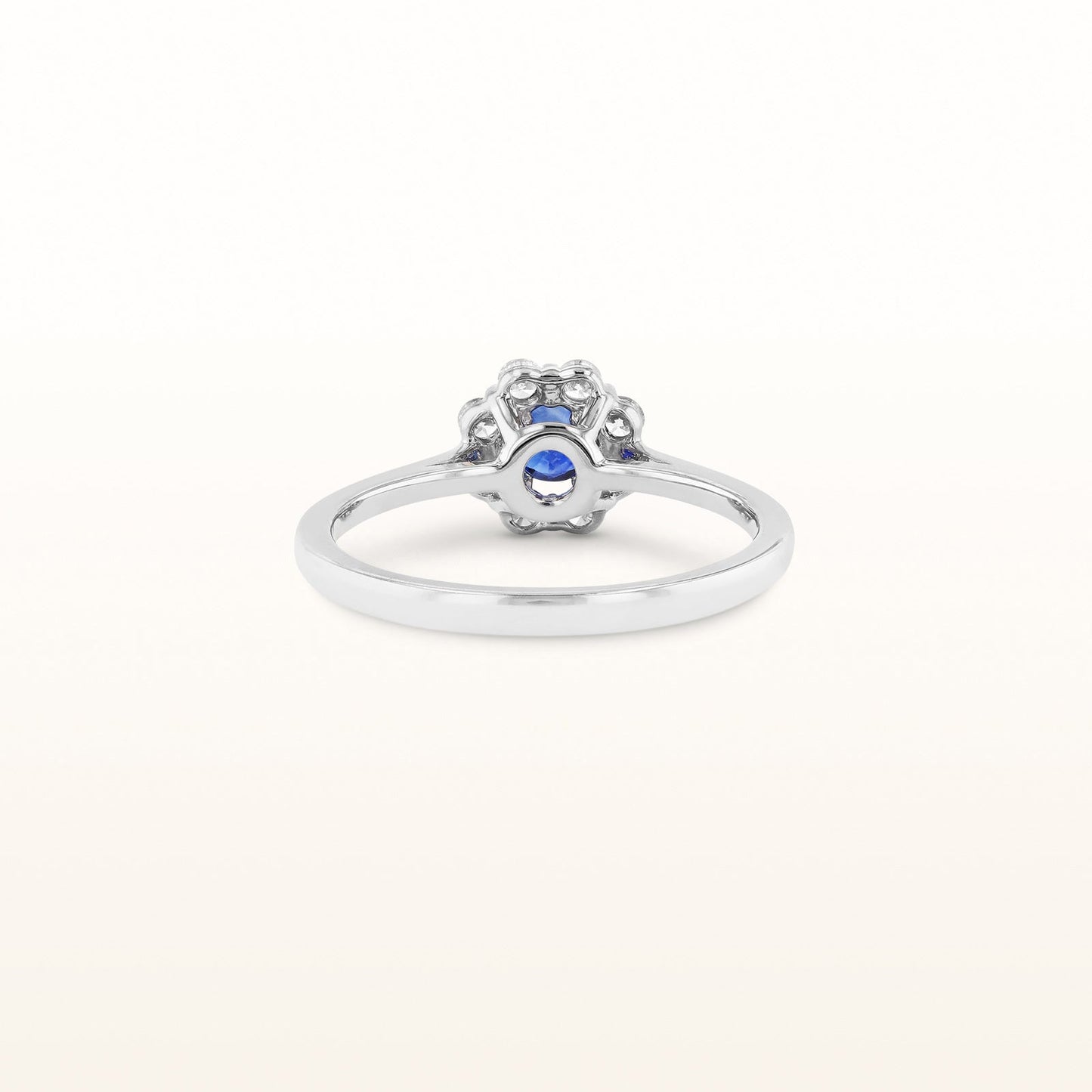 Round Gemstone Ring with 1/4 ctw Diamond Halo in 14kt White Gold