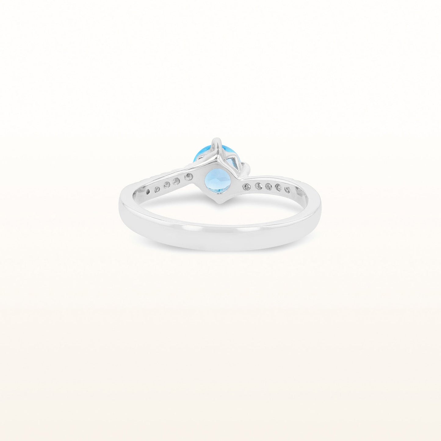 Kite Set Gemstone & White Sapphire Ring in Sterling Silver