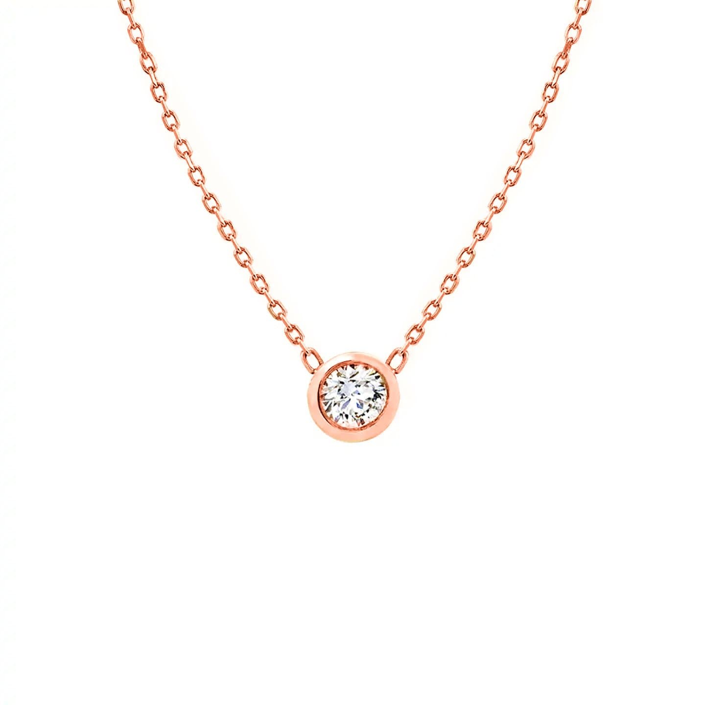 Round Diamond Bezel Necklace