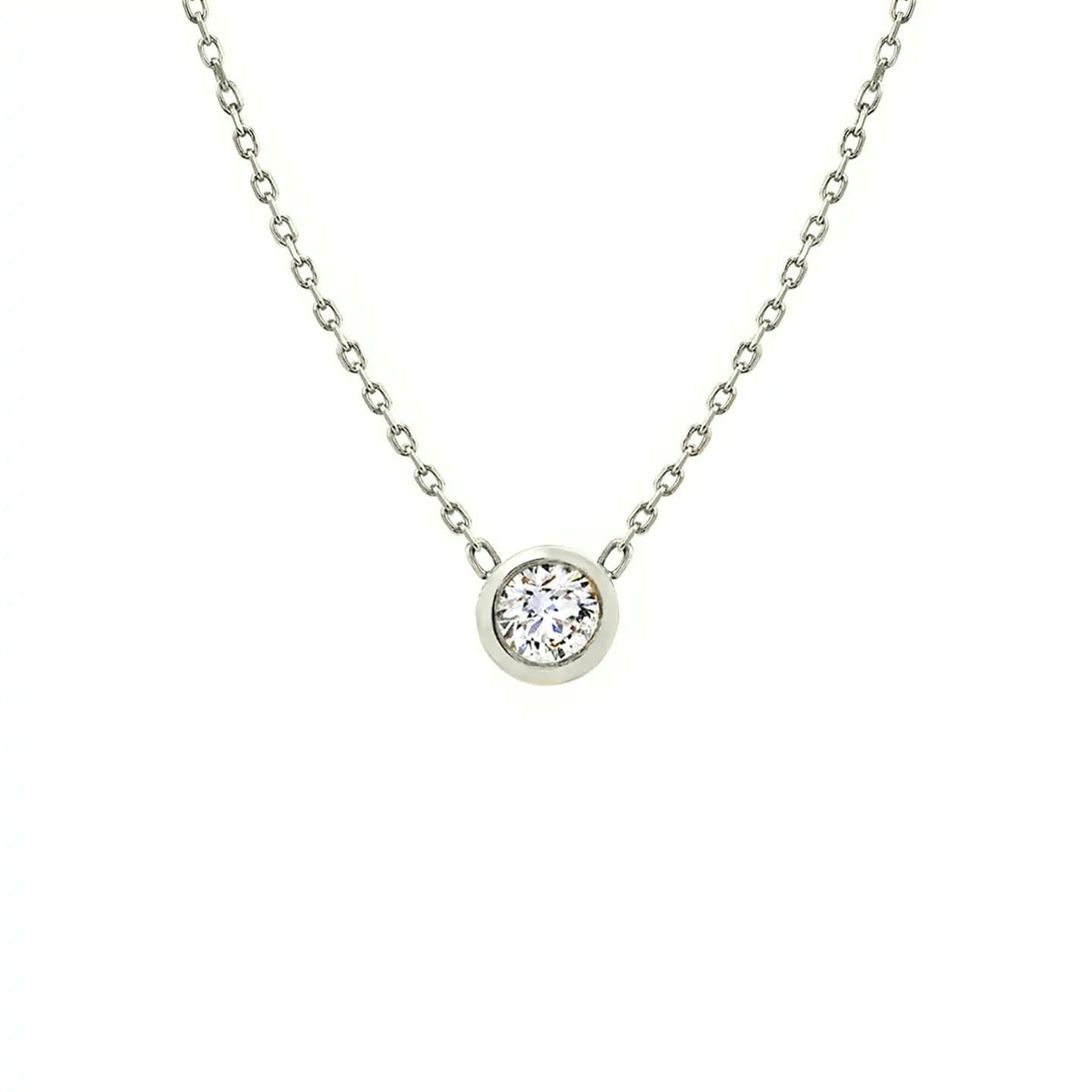 Round Diamond Bezel Necklace