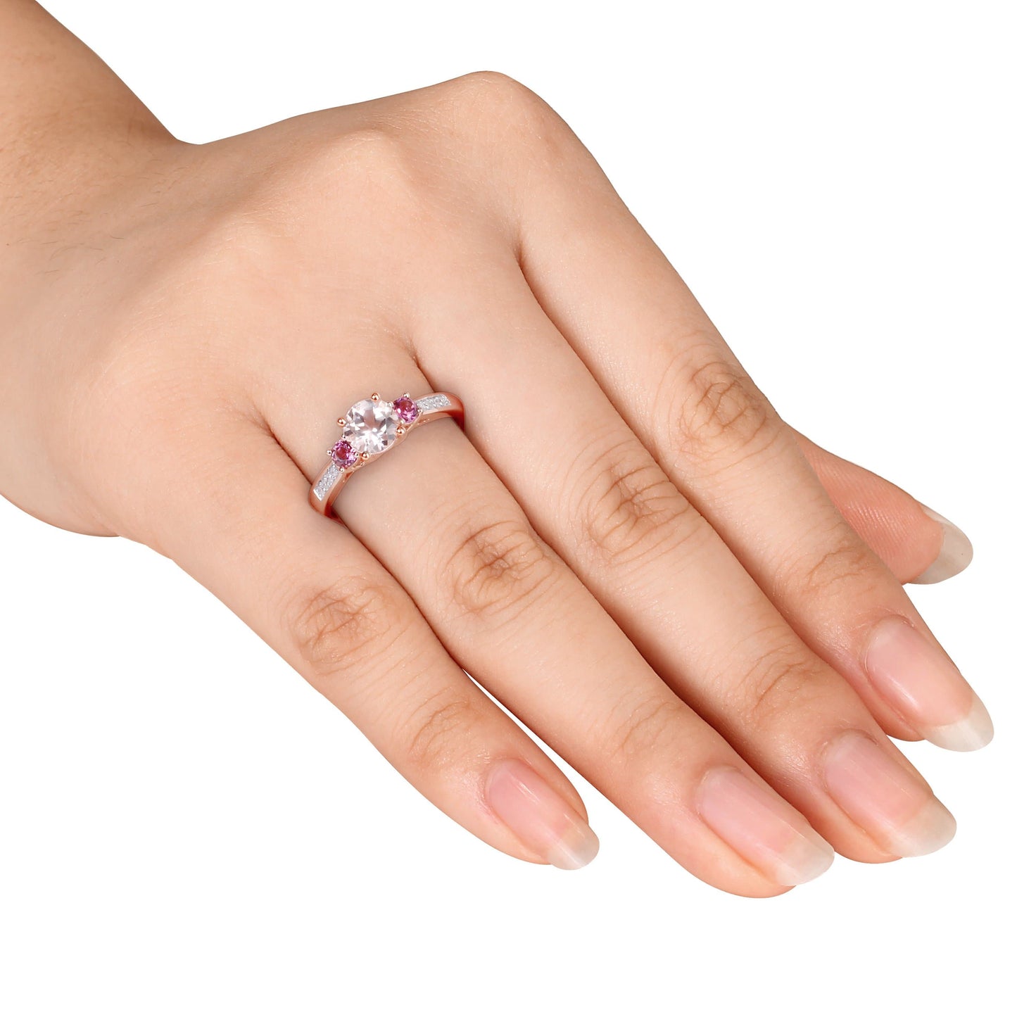 Sophia B 1ctMorganite & Tourmaline Ring with Diamond Accents