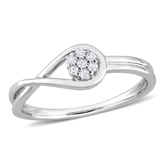 Infinity Diamond Ring in Sterling Silver