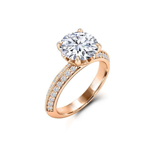 Art Deco Floral Moissanite Engagement Ring