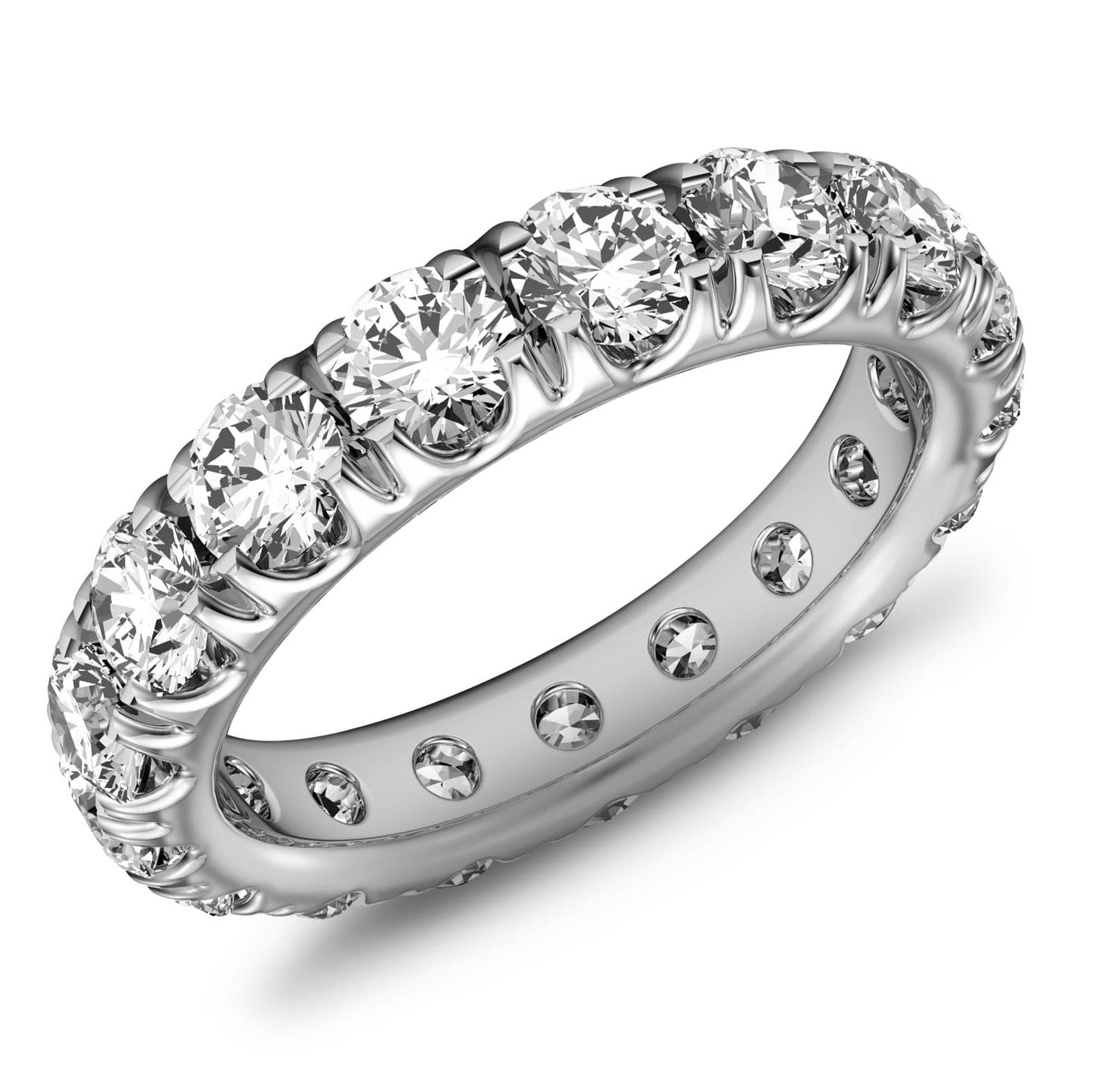 3ct French Pave Diamond Eternity Ring in 14k Gold