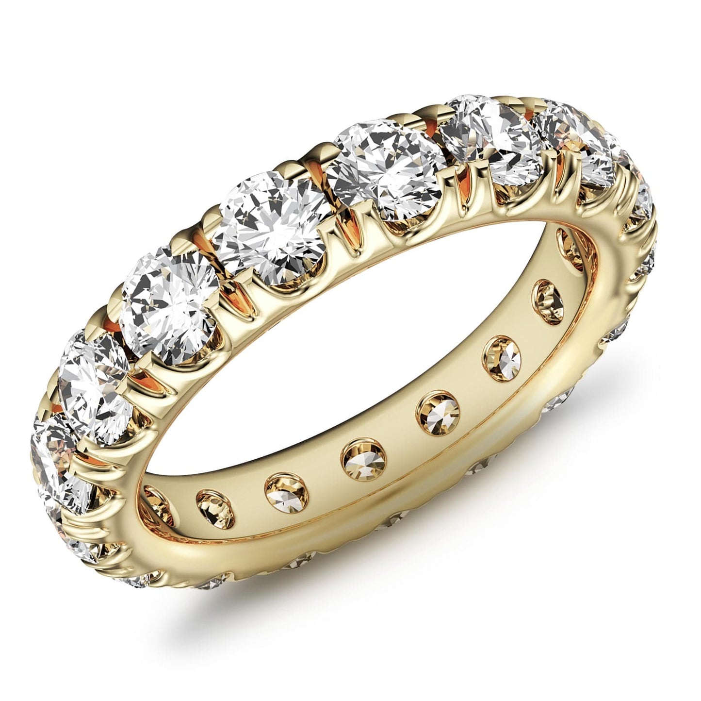 3ct French Pave Diamond Eternity Ring in 14k Gold