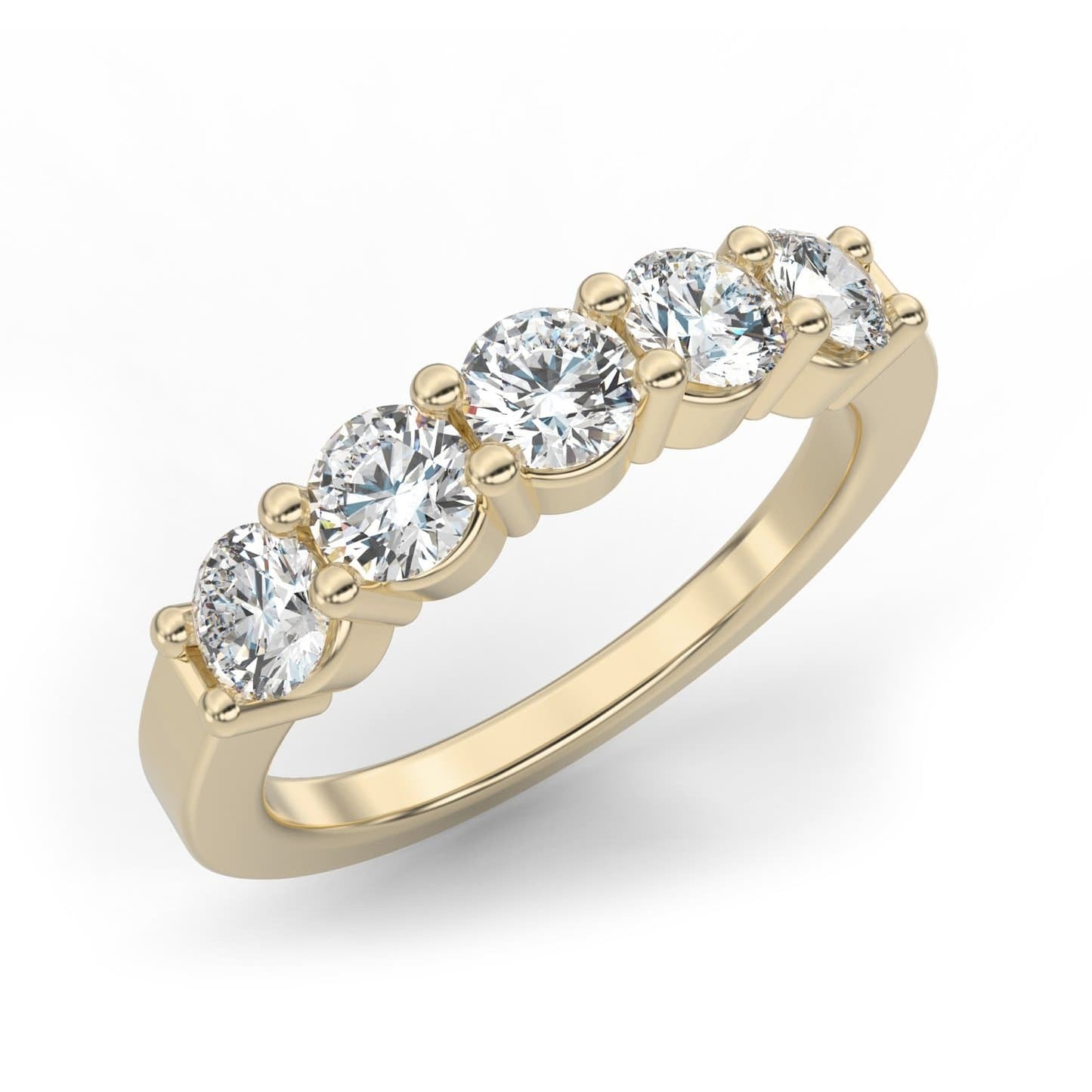 1.25ct Five Stone Shared Prong Semi-Eternity in 14k Gold