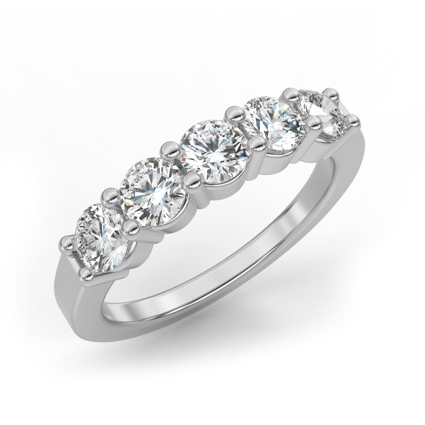 1.25ct Five Stone Shared Prong Semi-Eternity in 14k Gold