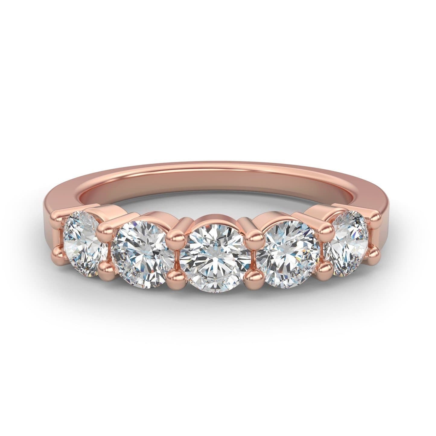 1.25ct Five Stone Shared Prong Semi-Eternity in 14k Gold