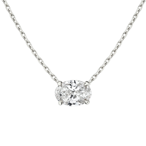East-West Oval Diamond Necklace