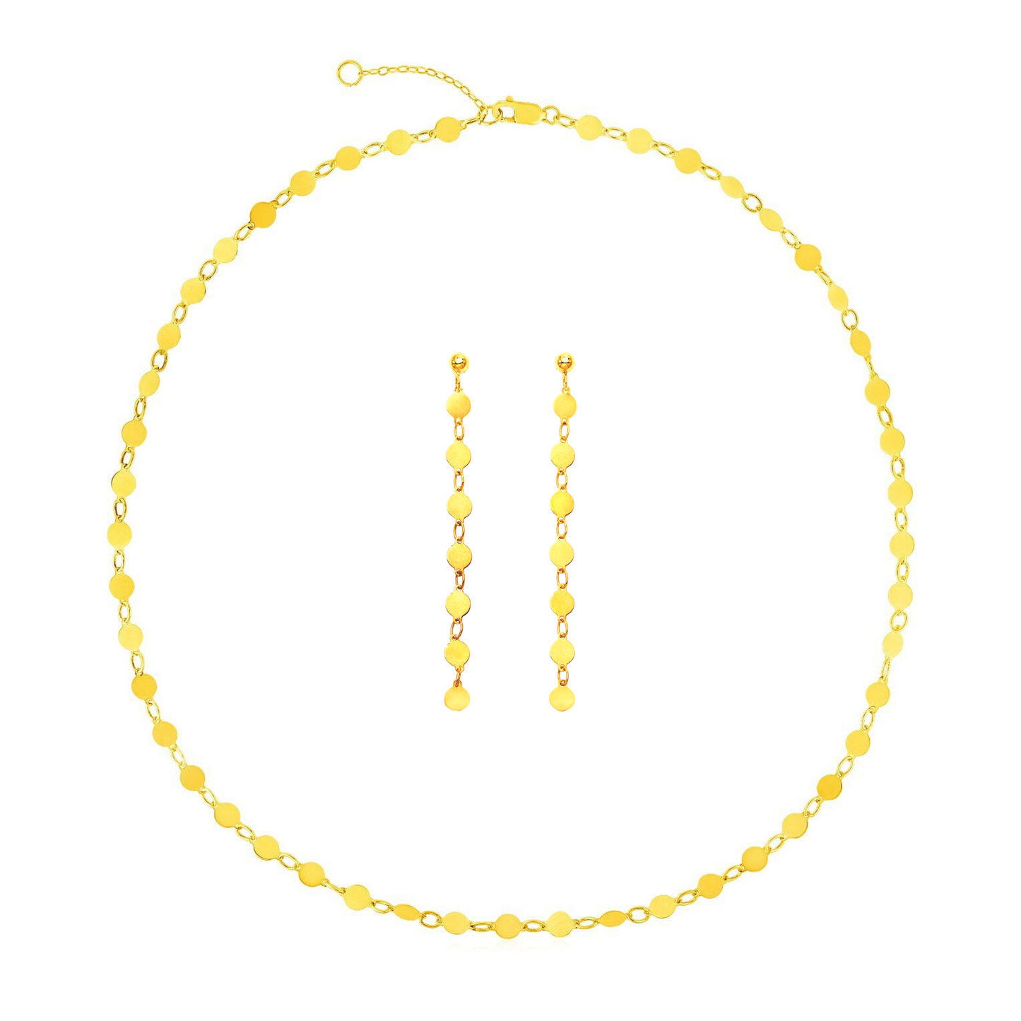 Golden Link Choker & Earrings Set