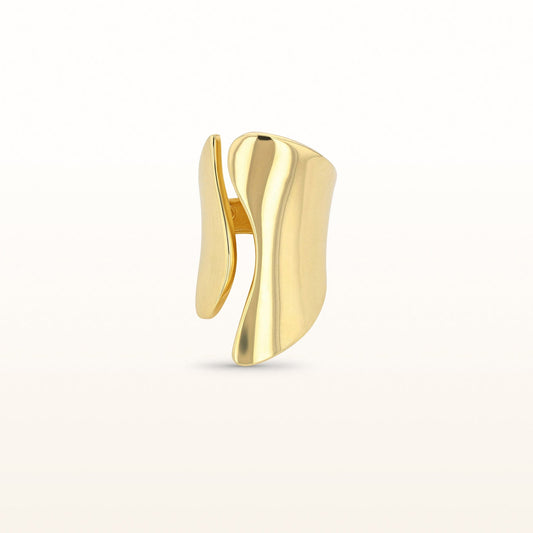 Open Wave Ring in Yellow Gold Plated Sterling Silver