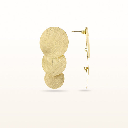 Tiered Disc Earrings in Yellow Gold Plated Sterling Silver