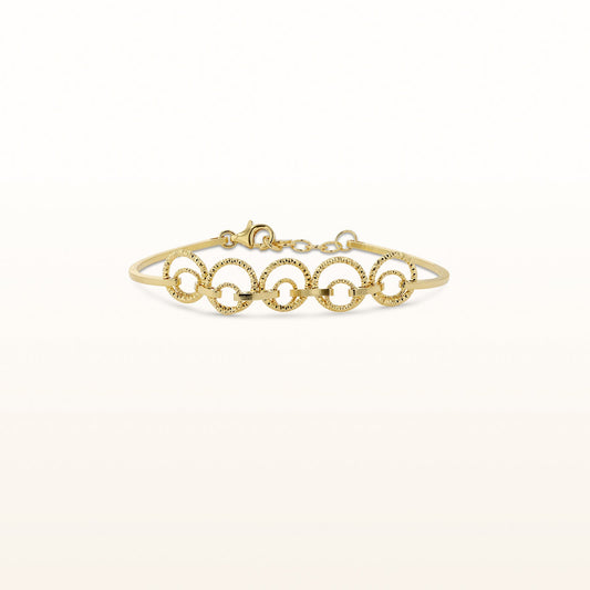 Double Circle Bracelet in Yellow Gold Plated Sterling Silver