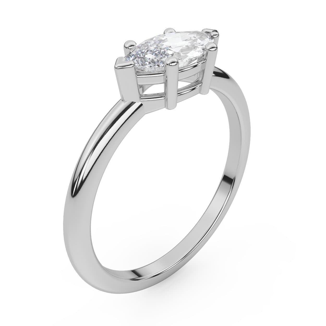 East West Marquise Cut Diamond Engagement Ring