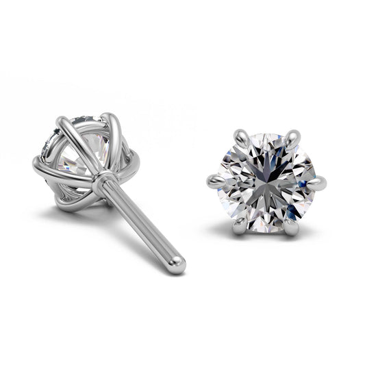 Round Cut Diamond Studs 14k Gold