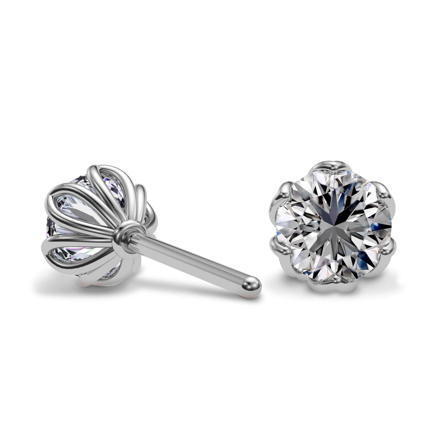 1/4ct Diamond Floral Stud Earrings