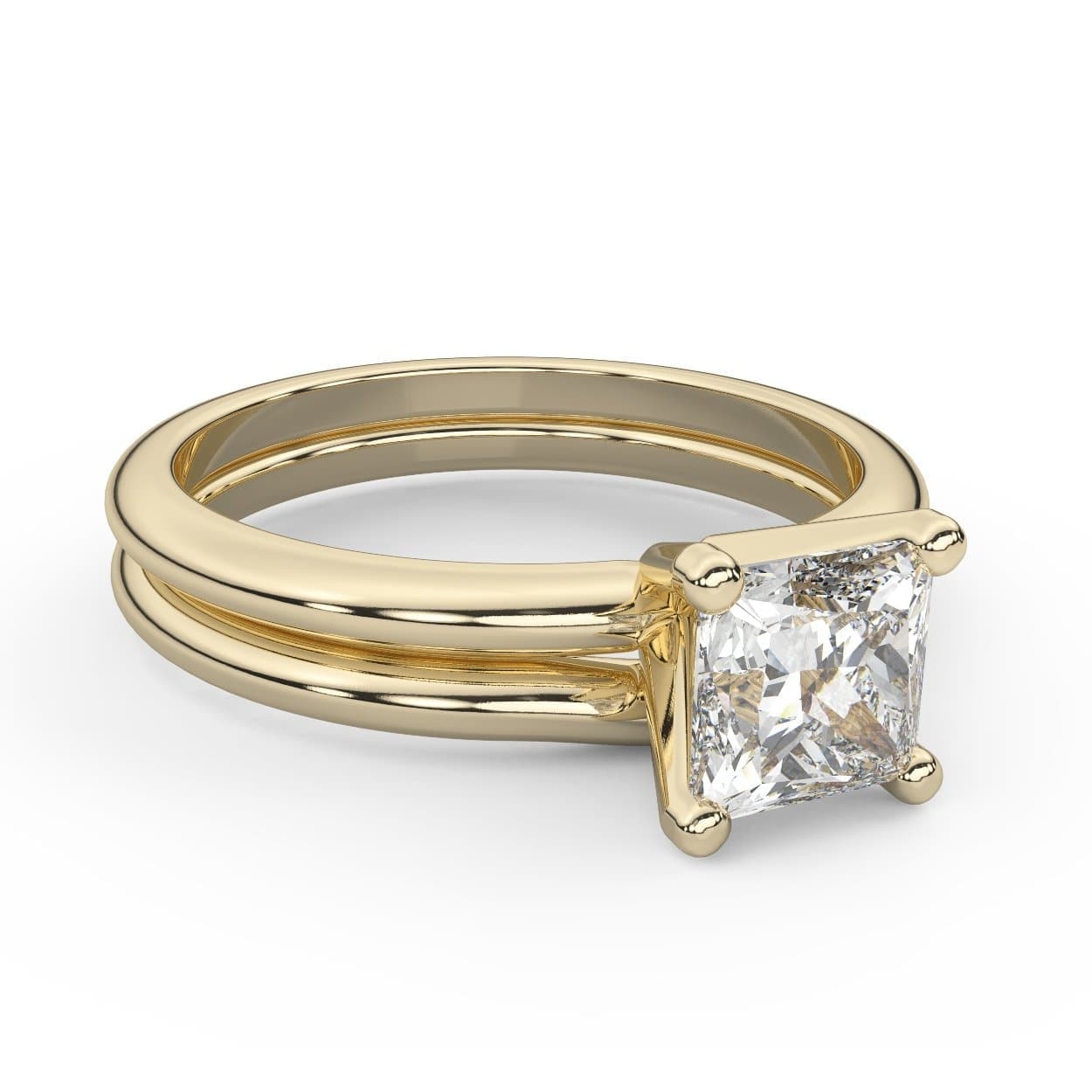 Princess Cut Diamond Wedding Set in 14k Gold