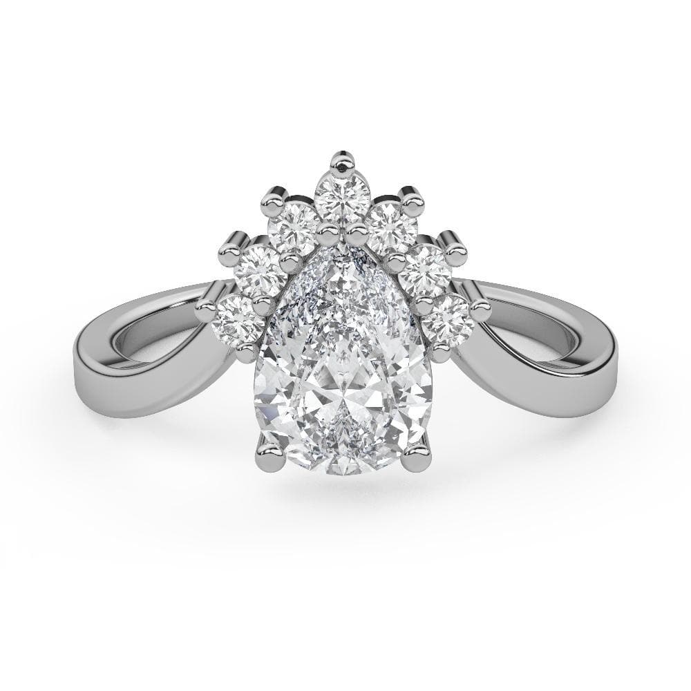 Art Deco Pear Cut Diamond Engagement Ring