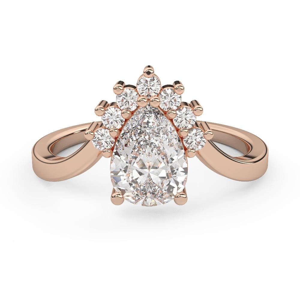 Art Deco Pear Cut Diamond Engagement Ring