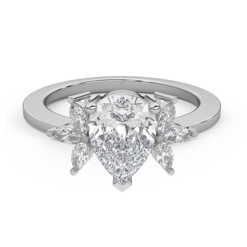 Pear and Marquise Diamond Engagement Ring