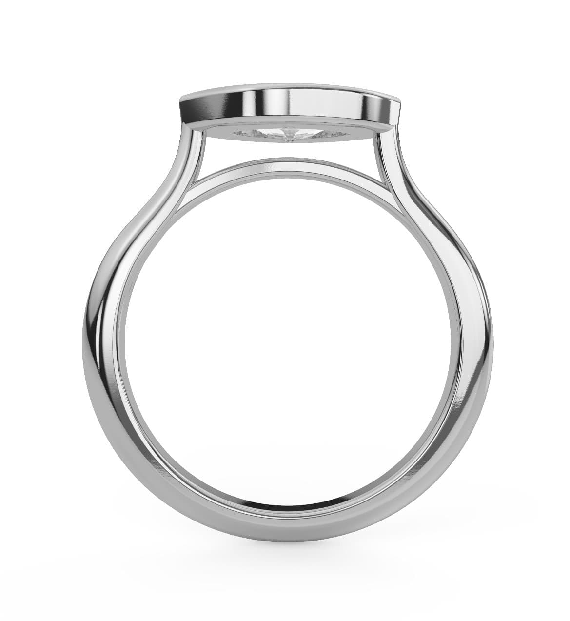 Oval Cut Moissanite Bezel Engagement Ring