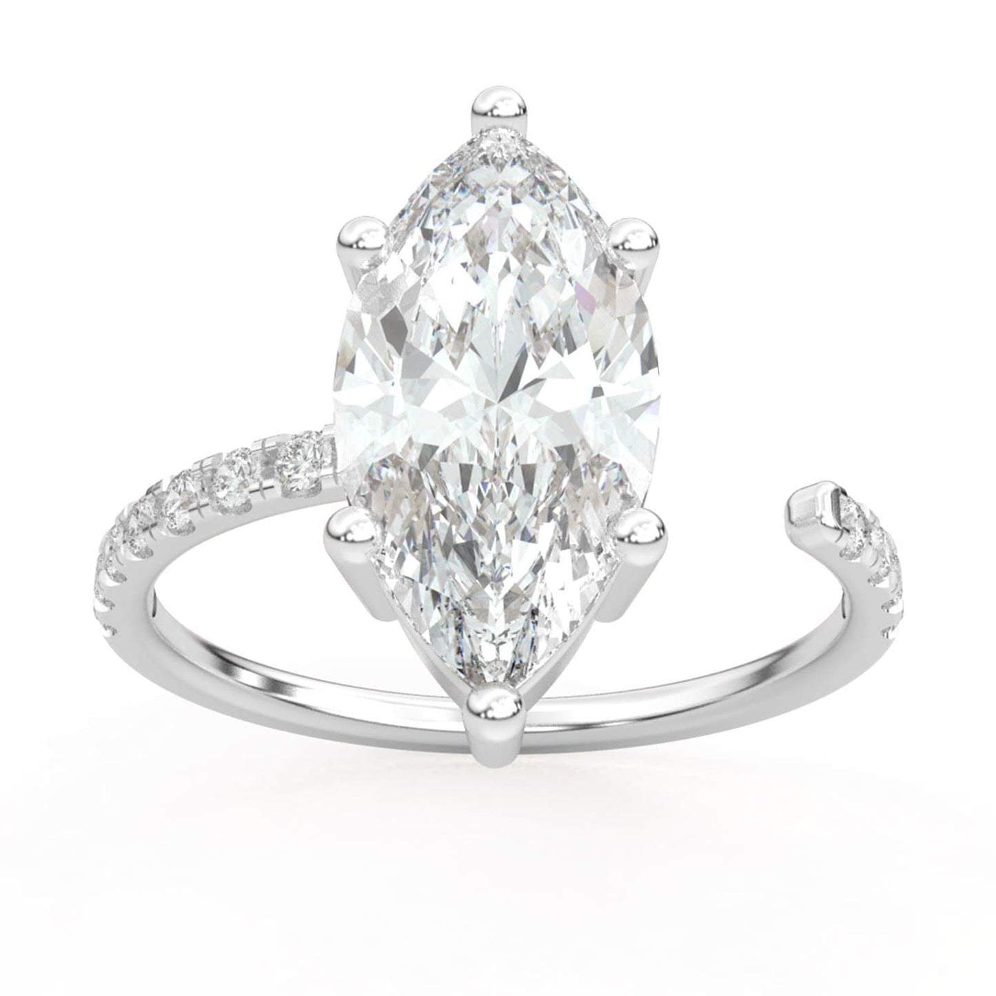 Marquise Moissanite Floating Engagement Ring
