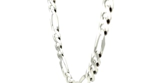 Rhodium Plated 8.8mm Sterling Silver Figaro Style Chain