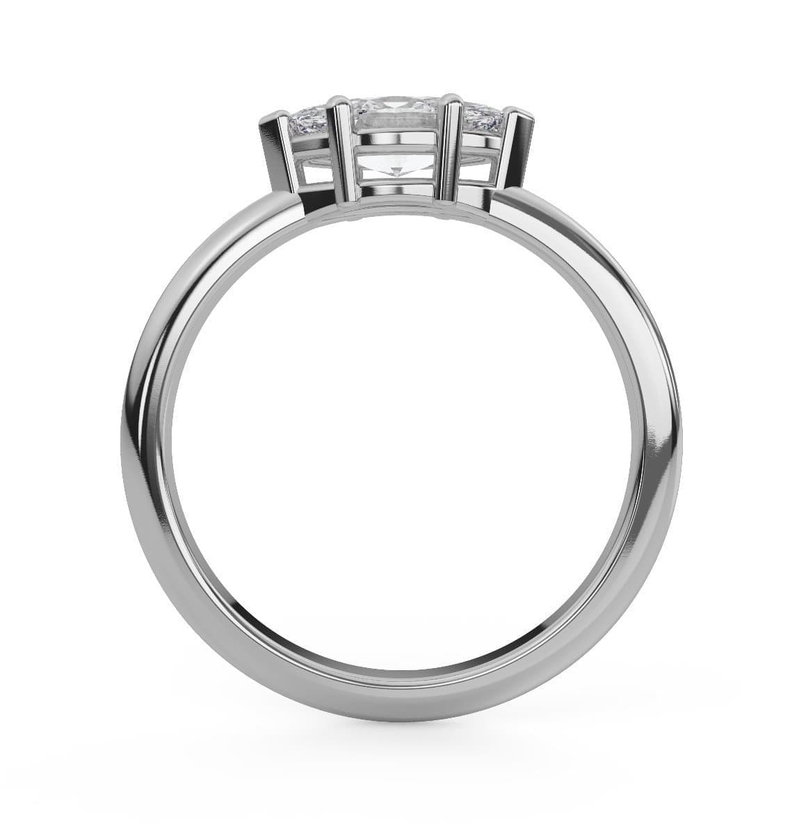 East West Marquise Cut Moissanite Solitaire Engagement Ring