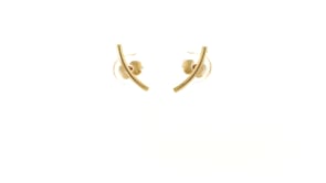 14k Yellow Gold Curve Climber Post Earrings