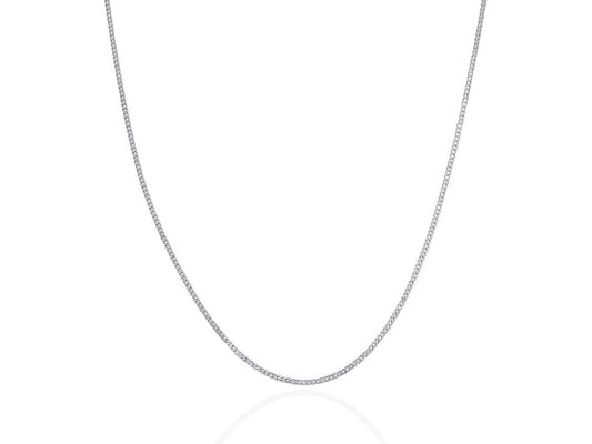 10k White Gold Gourmette Chain in 1.5 mm
