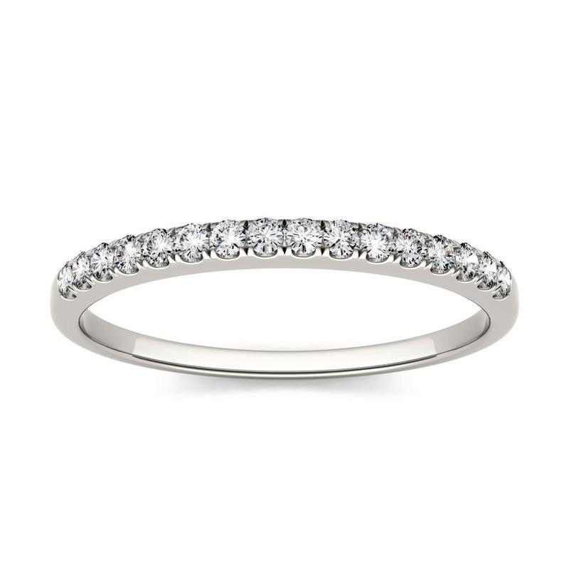 Moissanite Stackable Band in 14k White Gold