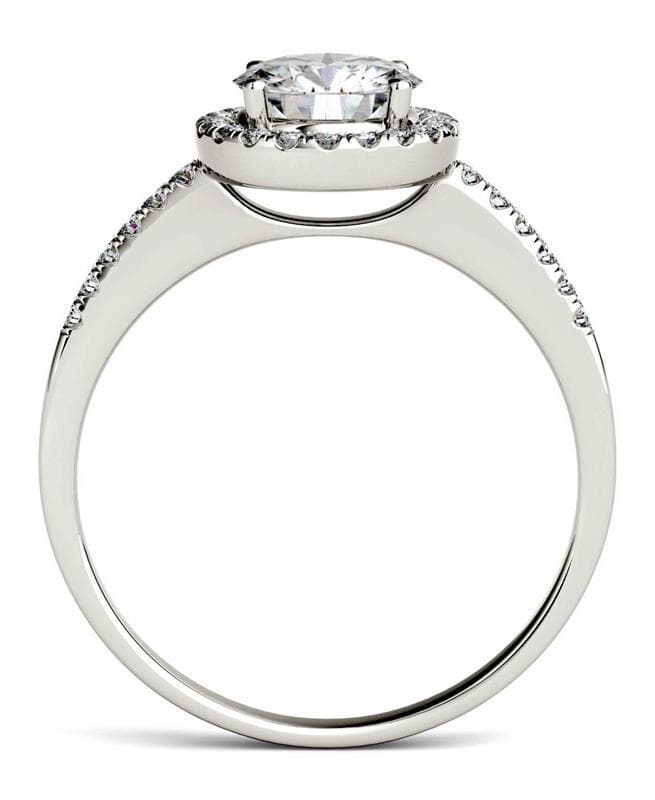 Round Cut Moissanite Round Halo Engagement Ring