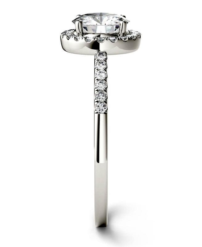 Round Cut Moissanite Round Halo Engagement Ring