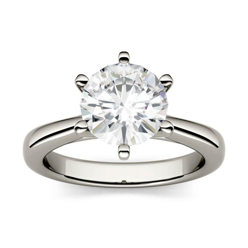 Round Cut Moissanite Solitaire Engagement Ring