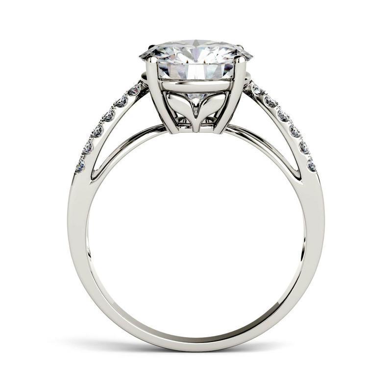 Round Cut Moissanite Infinity Engagement Ring