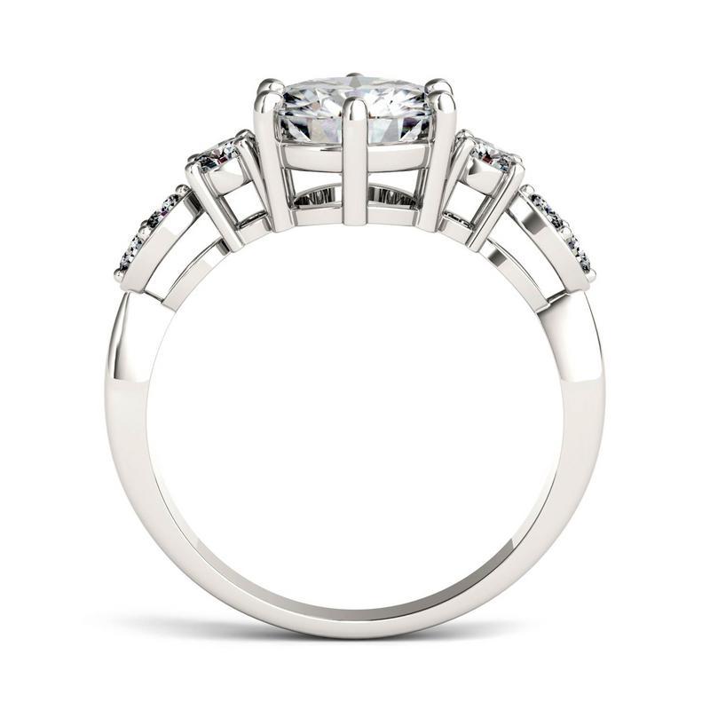 Round Cut Moissanite 5-Stone Engagement Ring