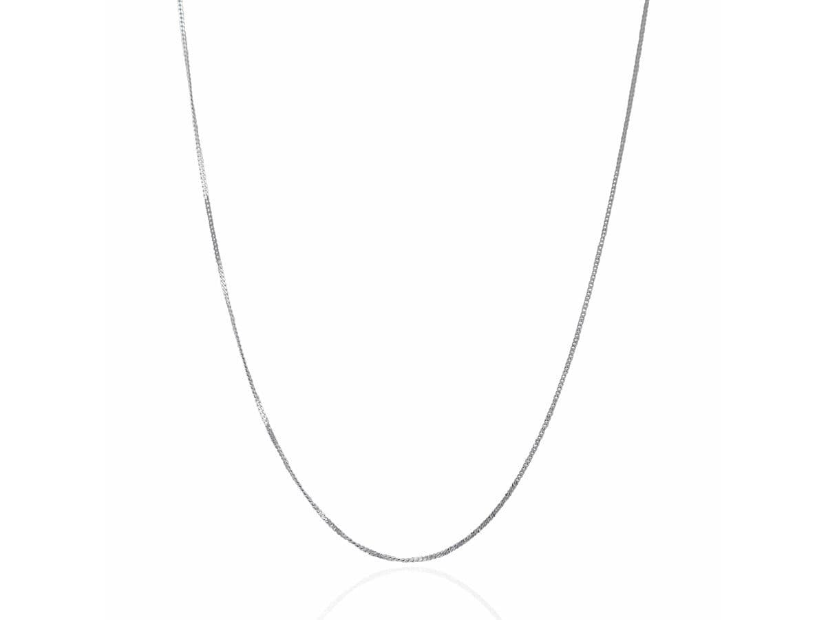 14k White Gold Gourmette Chain in 1.0 mm