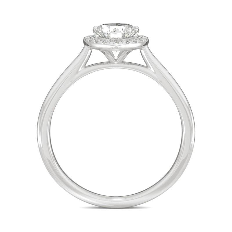 Heart Moissanite Halo Engagement Ring