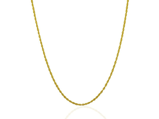 14k Yellow Rope Chain in 1.5mm