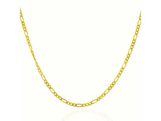 10k Yellow Gold Solid Figaro Chain in 1.9 mm