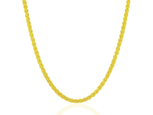 14k Yellow Gold Wheat Link Chain