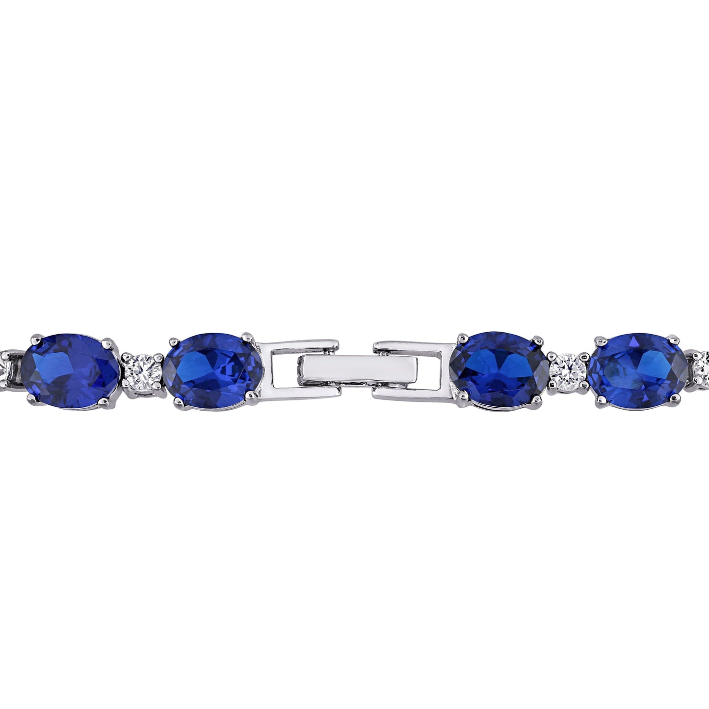 32ct Created Blue & White Sapphire Bracelet
