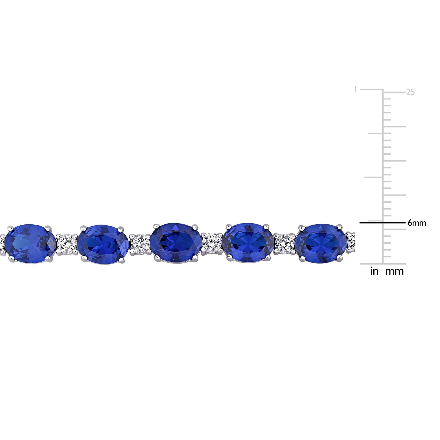 32ct Created Blue & White Sapphire Bracelet