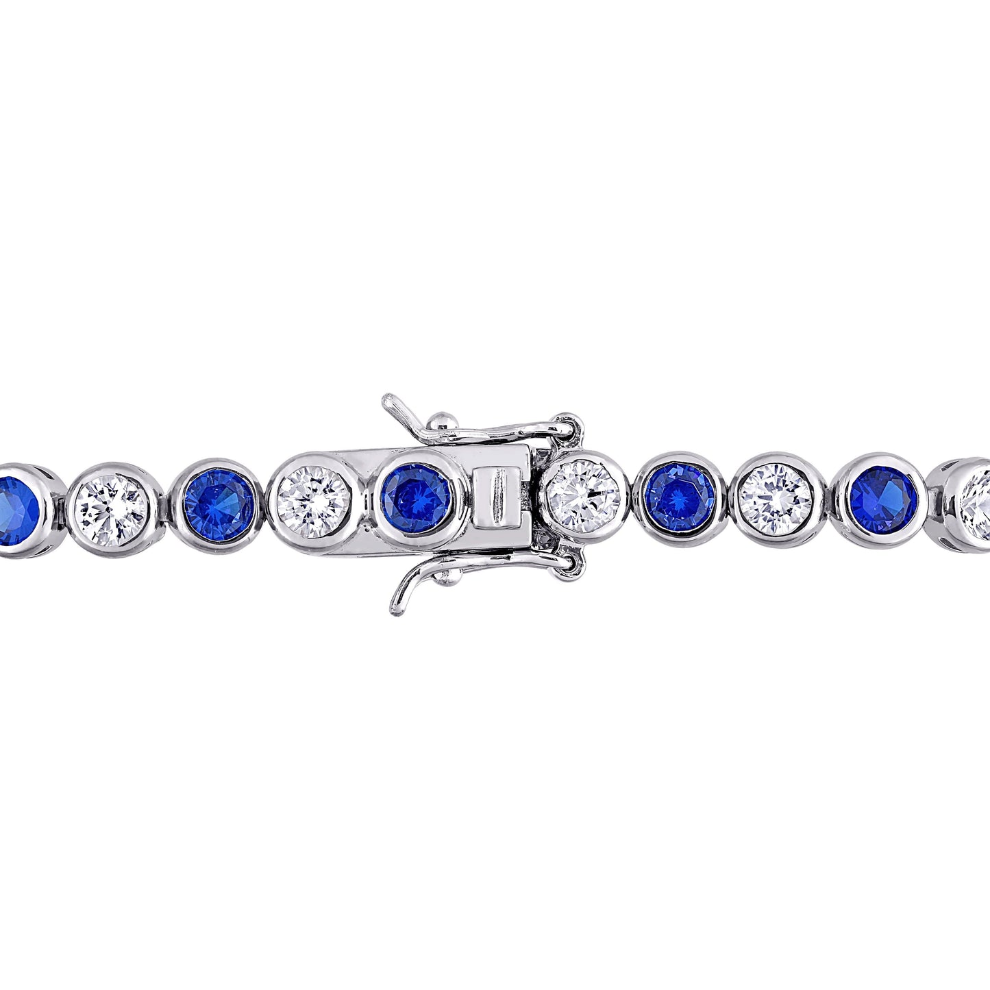 9.5ct Blue & White Sapphire Bracelet in Sterling Silver