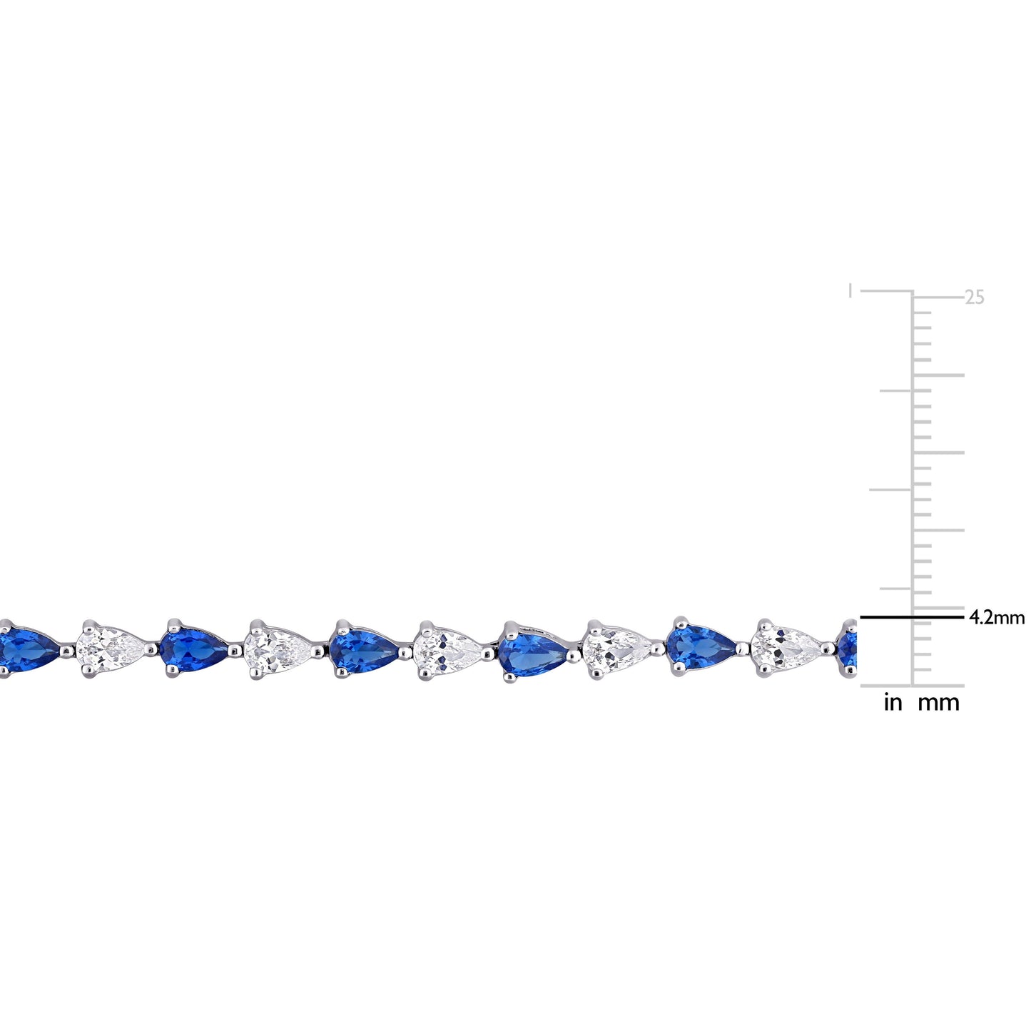 10-1/2ct Blue & White Sapphire Bracelet in Sterling Silver