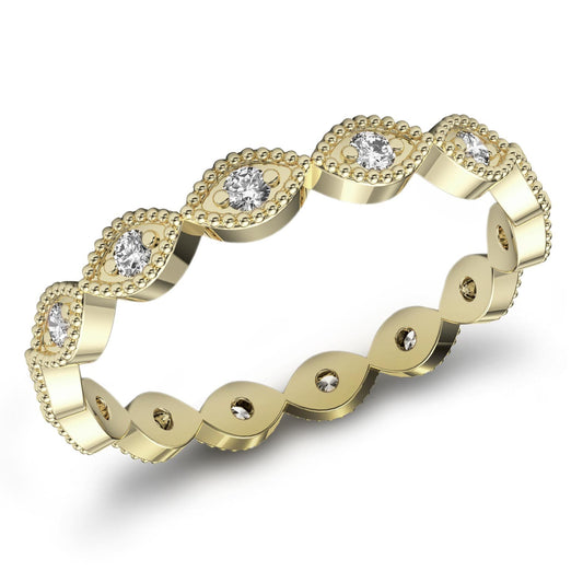 1/4ct Marquise & Dot Diamond Eternity Ring in 14k Gold